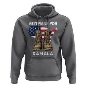 Veterans For Kamala Hoodie Harris Supporter American Flag Election 2024 TS11 Charcoal Print Your Wear