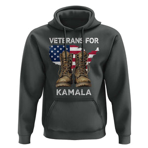 Veterans For Kamala Hoodie Harris Supporter American Flag Election 2024 TS11 Dark Heather Print Your Wear