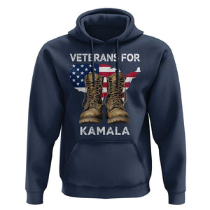 Veterans For Kamala Hoodie Harris Supporter American Flag Election 2024 TS11 Navy Print Your Wear