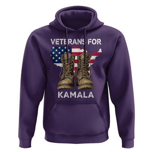 Veterans For Kamala Hoodie Harris Supporter American Flag Election 2024 TS11 Purple Print Your Wear