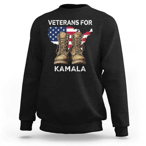 Veterans For Kamala Sweatshirt Harris Supporter American Flag Election 2024 TS11 Black Print Your Wear