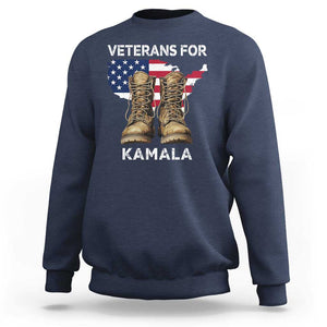 Veterans For Kamala Sweatshirt Harris Supporter American Flag Election 2024 TS11 Navy Print Your Wear