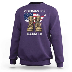 Veterans For Kamala Sweatshirt Harris Supporter American Flag Election 2024 TS11 Purple Print Your Wear