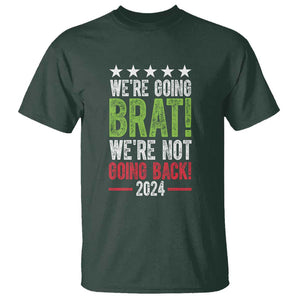 Harris Walz Supporter T Shirt We're Going Brat Not Going Back Star Election 2024 TS11 Dark Forest Green Print Your Wear