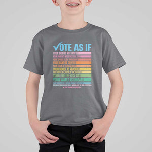 Vote For Human's Rights T Shirt For Kid Vote As If Your Skin Is Not White Your Parents Need Medical Care TS11 Charcoal Print Your Wear