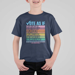 Vote For Human's Rights T Shirt For Kid Vote As If Your Skin Is Not White Your Parents Need Medical Care TS11 Navy Print Your Wear