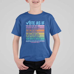 Vote For Human's Rights T Shirt For Kid Vote As If Your Skin Is Not White Your Parents Need Medical Care TS11 Royal Blue Print Your Wear