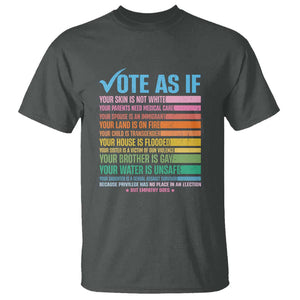 Vote For Human's Rights T Shirt Vote As If Your Skin Is Not White Your Parents Need Medical Care TS11 Dark Heather Print Your Wear