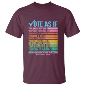 Vote For Human's Rights T Shirt Vote As If Your Skin Is Not White Your Parents Need Medical Care TS11 Maroon Print Your Wear