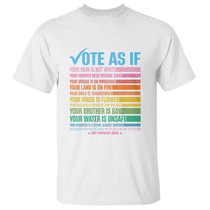 Vote For Human's Rights T Shirt Vote As If Your Skin Is Not White Your Parents Need Medical Care TS11 White Print Your Wear