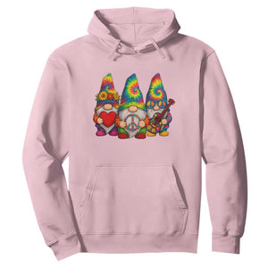 Three Hippie Gnomes Peace Retro Tie Dye Flower Hoodie TS11 Light Pink Print Your Wear