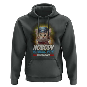 Harris 2024 Hoodie Nobody Is Eating Pets American Flag Cat Hat TS11 Dark Heather Print Your Wear