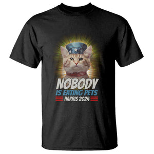 Harris 2024 T Shirt Nobody Is Eating Pets American Flag Cat Hat TS11 Black Print Your Wear