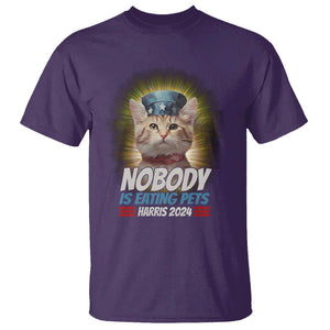 Harris 2024 T Shirt Nobody Is Eating Pets American Flag Cat Hat TS11 Purple Print Your Wear