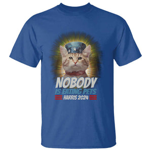 Harris 2024 T Shirt Nobody Is Eating Pets American Flag Cat Hat TS11 Royal Blue Print Your Wear