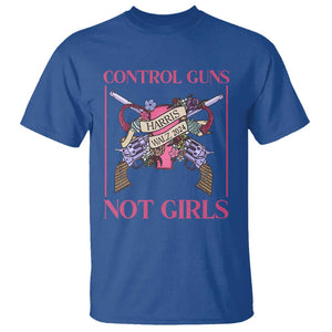 Harris Walz Feminist T Shirt Control Guns Not Girls Women's Rights Roses Uterus TS11 Royal Blue Print Your Wear