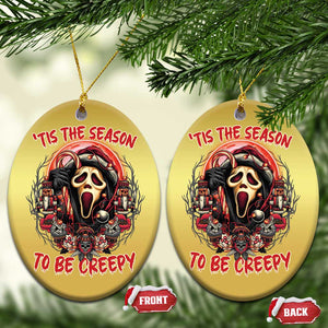 Halloween Xmas Christmas Ornament Tis The Season To Be Creepy Ghost Horror Xmas TS11 Oval Gold Print Your Wear