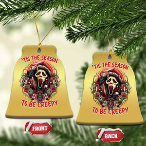 Halloween Xmas Christmas Ornament Tis The Season To Be Creepy Ghost Horror Xmas TS11 Bell Flake Gold Print Your Wear