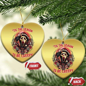 Halloween Xmas Christmas Ornament Tis The Season To Be Creepy Ghost Horror Xmas TS11 Heart Gold Print Your Wear