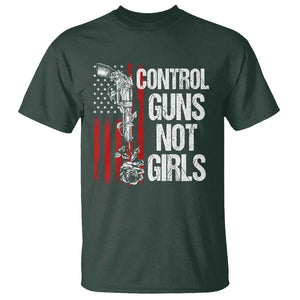 Harris Walz Feminist T Shirt Control Guns Not Girls Women's Rights Roses American Flag TS11 Dark Forest Green Print Your Wear