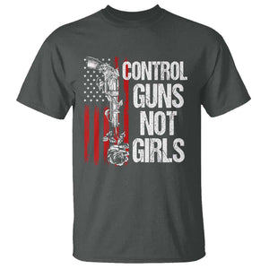 Harris Walz Feminist T Shirt Control Guns Not Girls Women's Rights Roses American Flag TS11 Dark Heather Print Your Wear