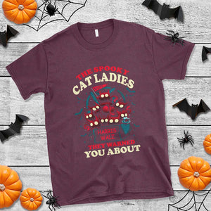 Harris Walz Halloween T Shirt The Spooky Cat Ladies They Warned You About Devil Cats TS11 Maroon Print Your Wear