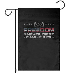 Freedom Never Dies Charlie Kirk Garden Flag Vintage American Flag TS11 Black Print Your Wear