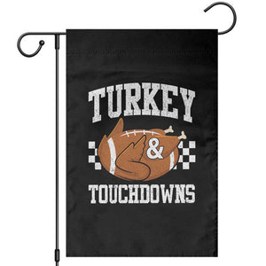 Funny Turkey And Touchdowns Garden Flag Thanksgiving American Football TS11 Black Print Your Wear