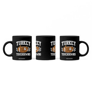 Funny Turkey And Touchdowns Coffee Mug Thanksgiving American Football TS11 Print Your Wear