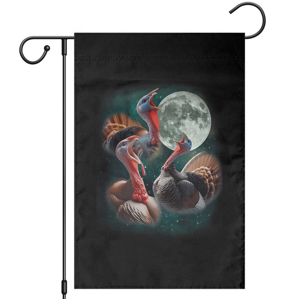 Funny Three Turkey Moon Garden Flag Weird Cursed Thanksgiving Meme TS11 Black Print Your Wear