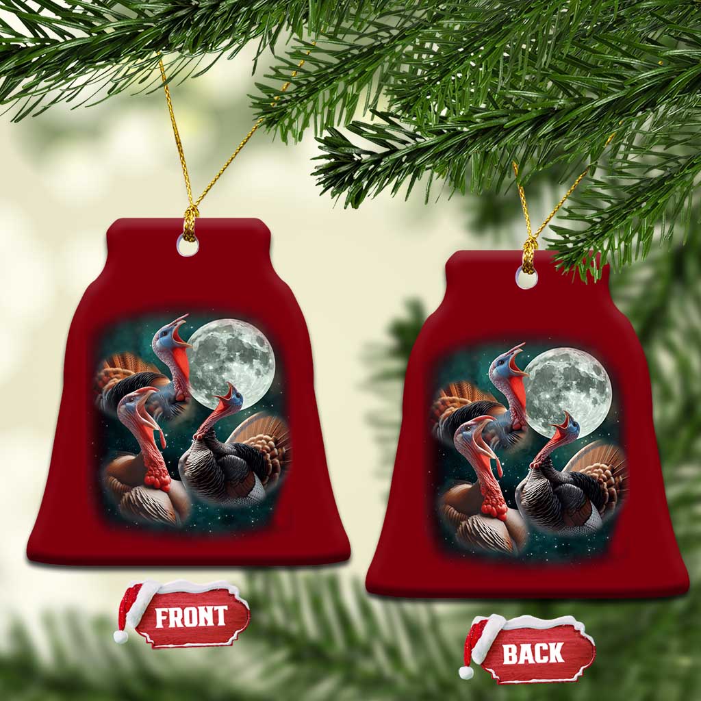 Funny Three Turkey Moon Ceramic Ornament Weird Cursed Thanksgiving Meme TS11 Print Your Wear