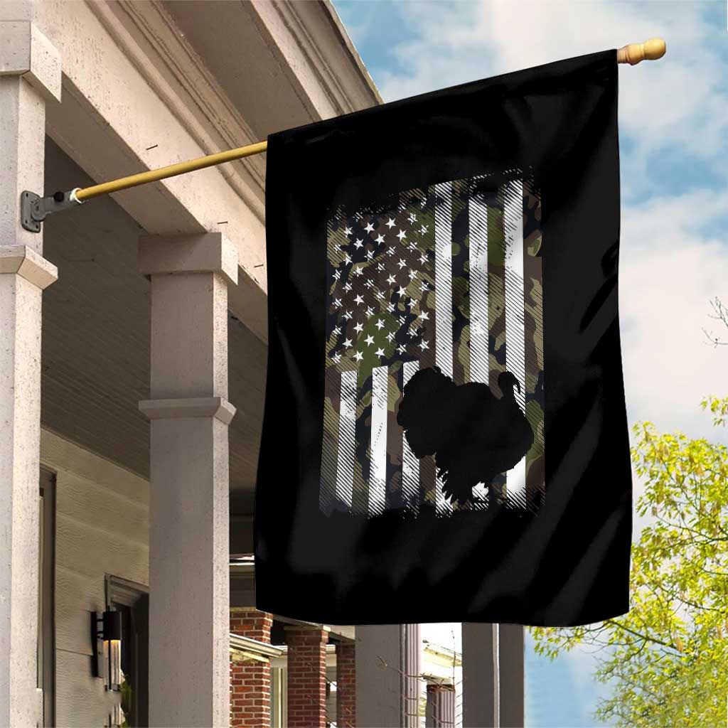Turkey Hunting Camo US American Flag Thanksgiving Garden Flag TS11 Print Your Wear
