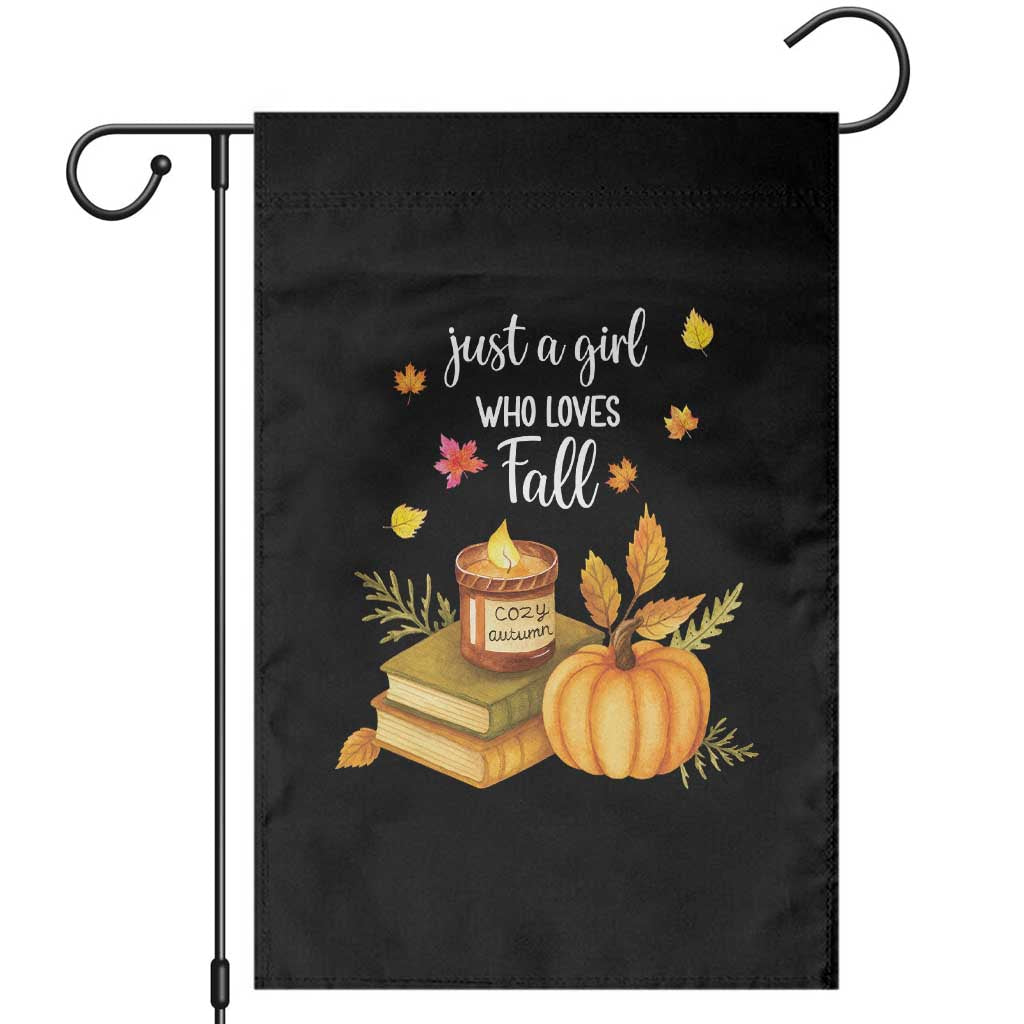 Just A Girl Who Loves Fall Garden Flag Cozy Autumn Season TS11 Black Print Your Wear