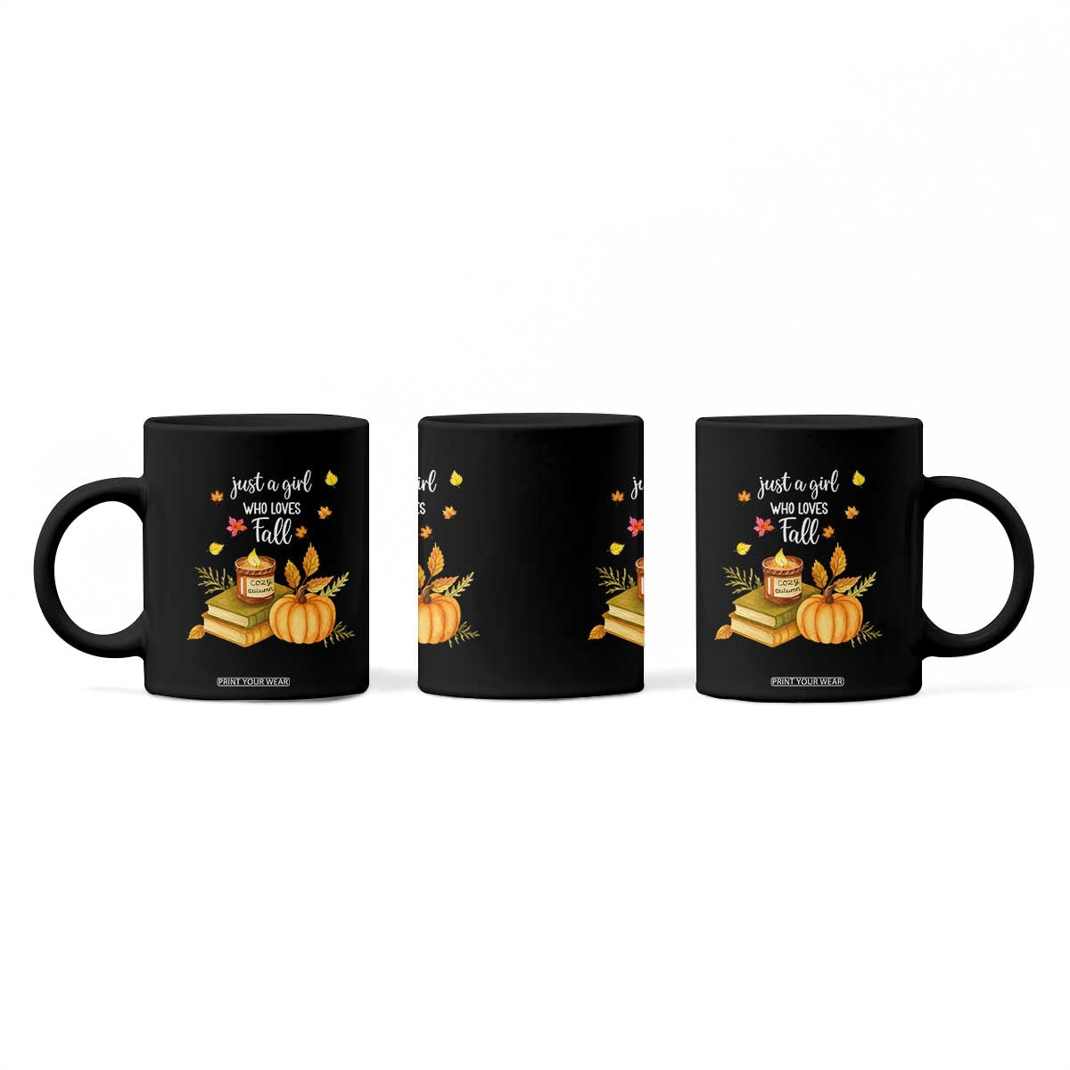Just A Girl Who Loves Fall Coffee Mug Cozy Autumn Season TS11 Print Your Wear