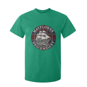 Mayflower Descendant T Shirt For Kid Pilgrim Fathers Thanksgiving History TS11 Irish Green Print Your Wear