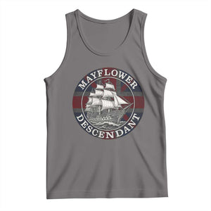 Mayflower Descendant Tank Top Pilgrim Fathers Thanksgiving History TS11 Deep Heather Print Your Wear
