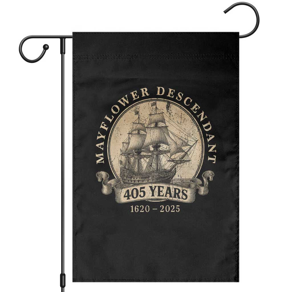 Mayflower Descendant Garden Flag 405 Years Pilgrim Fathers Thanksgiving History TS11 Black Print Your Wear