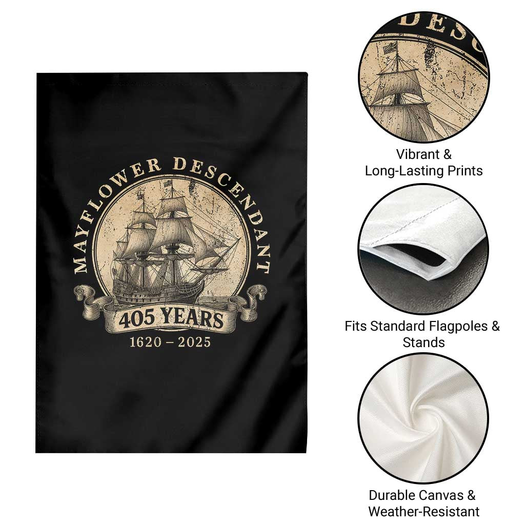 Mayflower Descendant Garden Flag 405 Years Pilgrim Fathers Thanksgiving History TS11 Print Your Wear