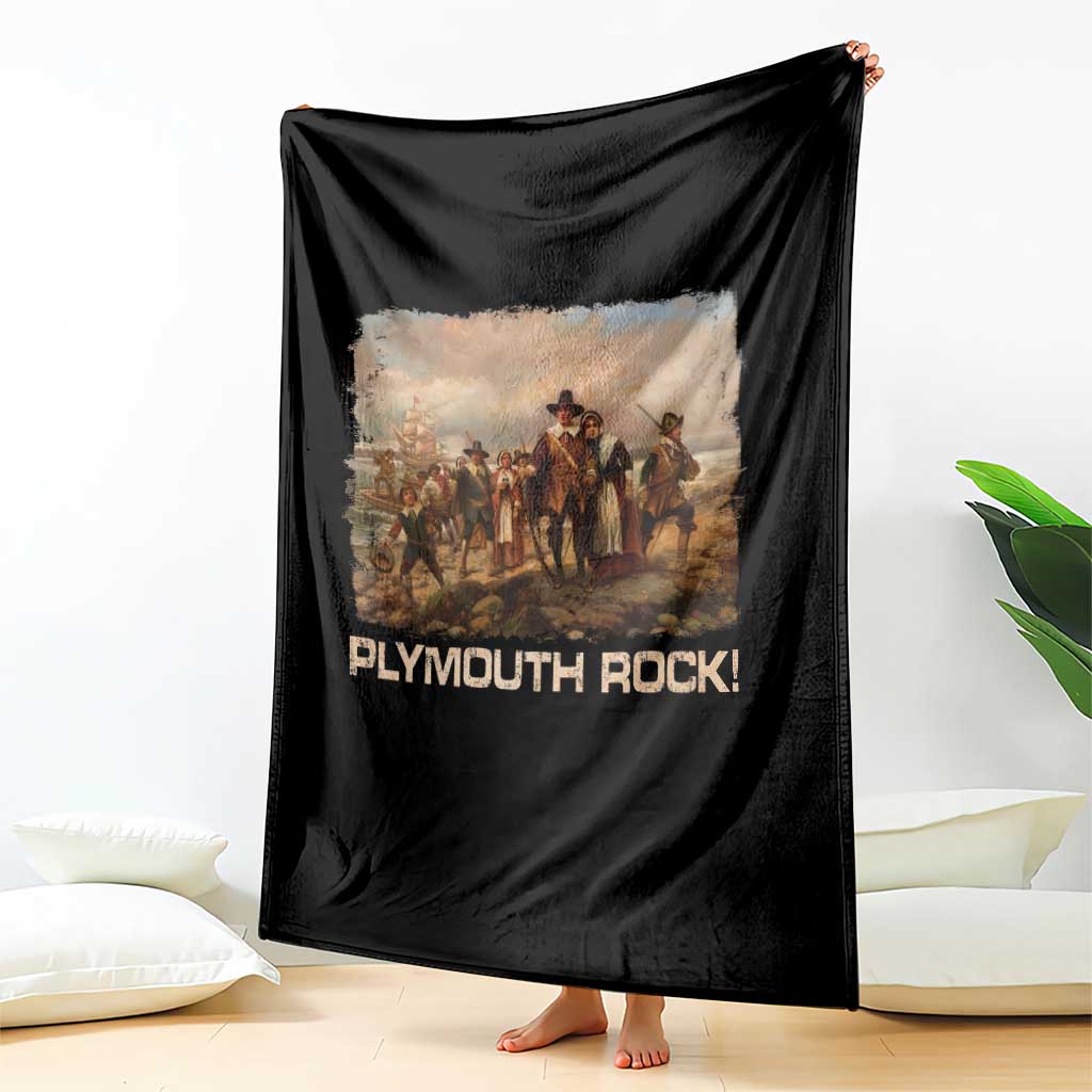 Plymouth Rock Throw Blanket Mayflower Pilgrims Thanksgiving History TS11 Print Your Wear