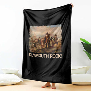 Plymouth Rock Throw Blanket Mayflower Pilgrims Thanksgiving History TS11 Print Your Wear