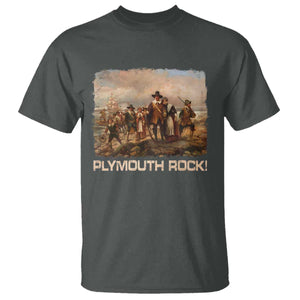 Plymouth Rock T Shirt Mayflower Pilgrims Thanksgiving History TS11 Dark Heather Print Your Wear