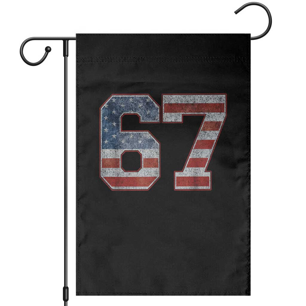Funny Six Seven 67 Meme Vintage American Flag Garden Flag TS11 Black Print Your Wear