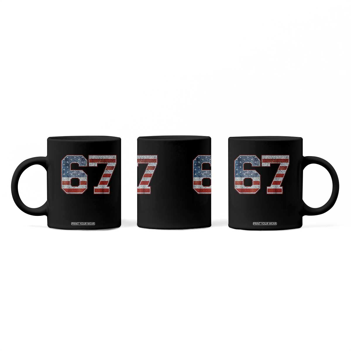 Funny Six Seven 67 Meme Vintage American Flag Coffee Mug TS11 Print Your Wear