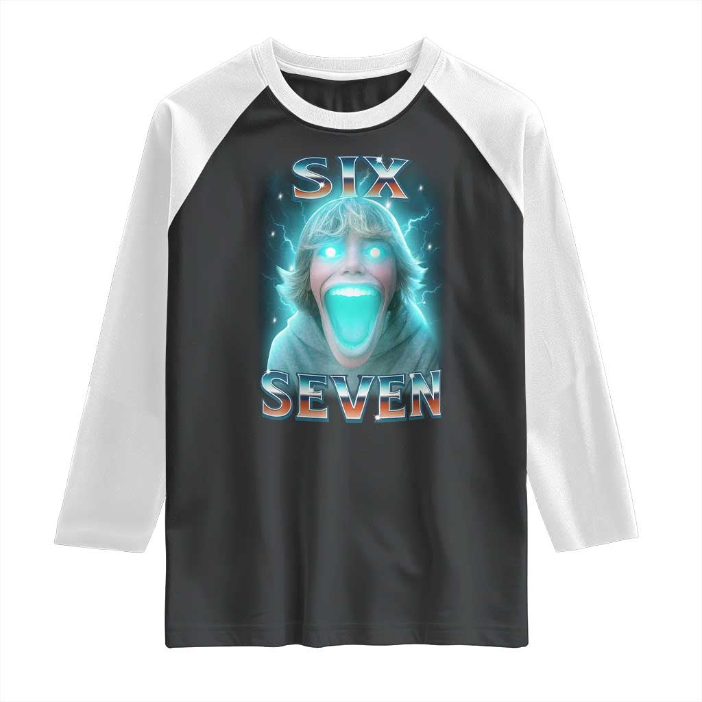 Funny Six Seven The Mason 67 Kid Gen Alpha Meme Raglan Shirt TS11 Black White Print Your Wear