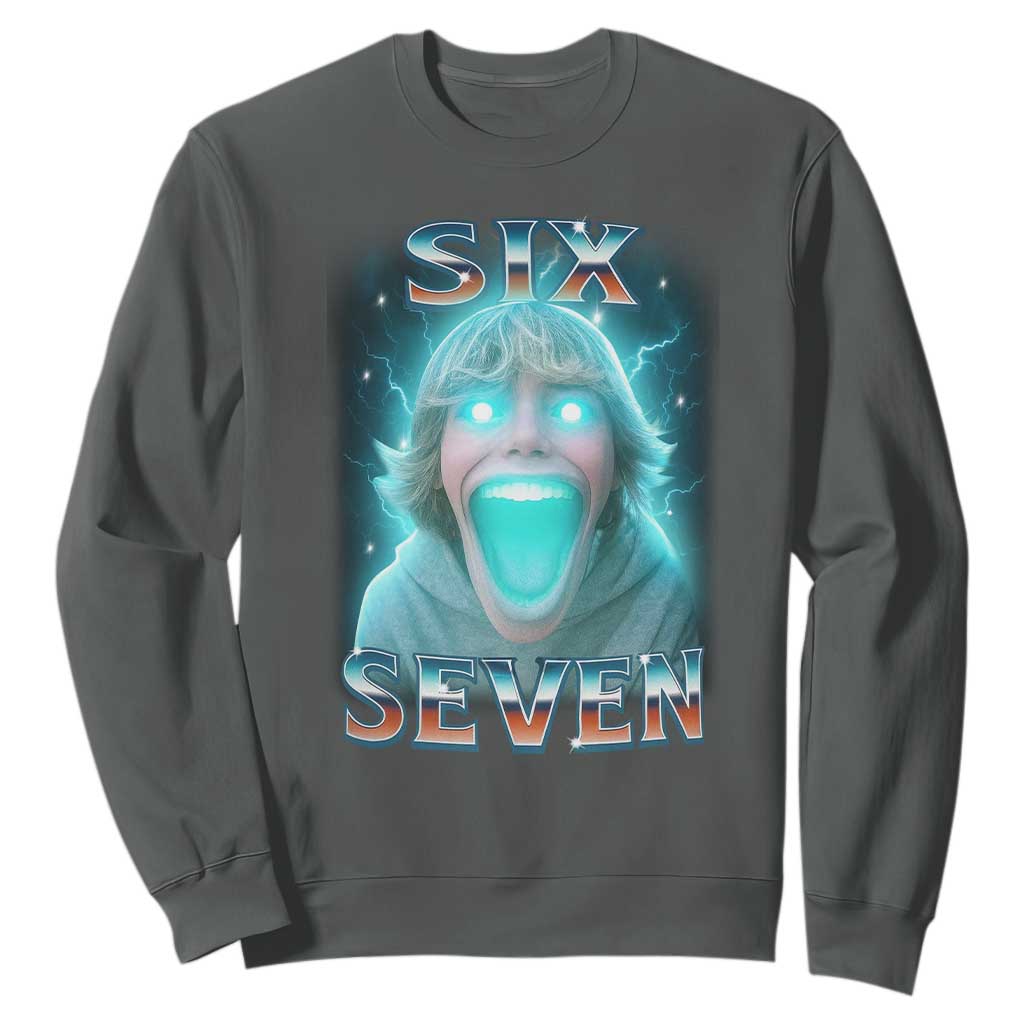Funny Six Seven The Mason 67 Kid Gen Alpha Meme Sweatshirt TS11 Dark Heather Print Your Wear