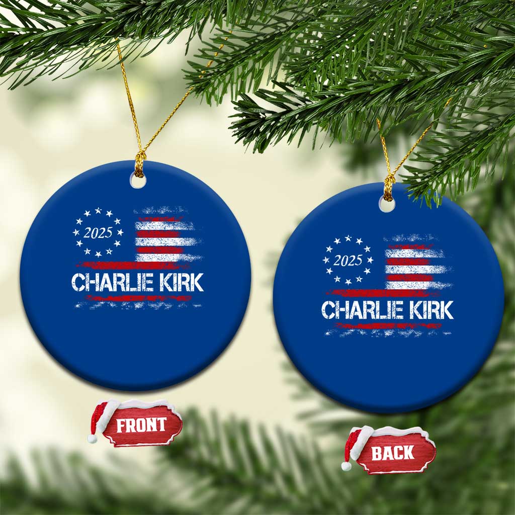 Charlie Kirk 2025 Ceramic Ornament Freedom Vintage American Flag TS11 1pc Blue Print Your Wear