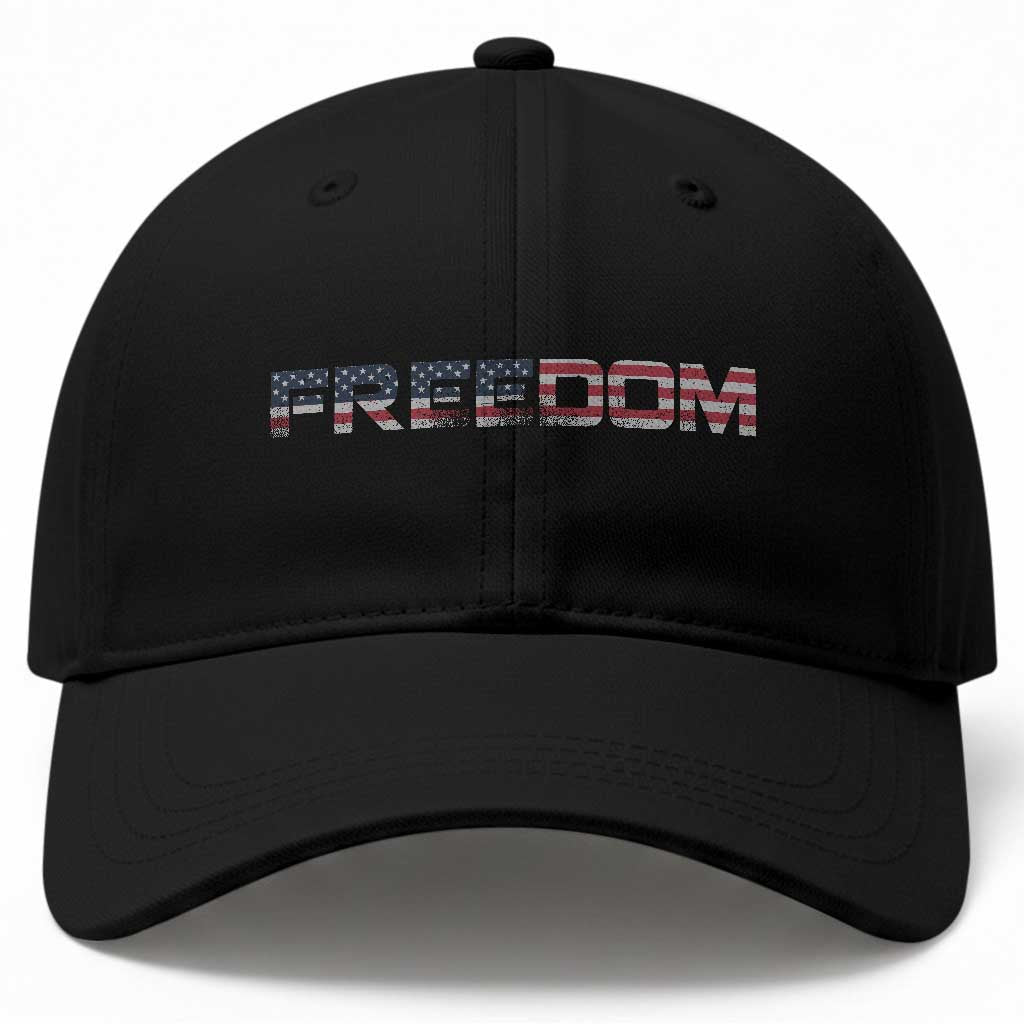 Freedom Patriotic Motivational Quote American Flag Baseball Cap TS11 Print Your Wear