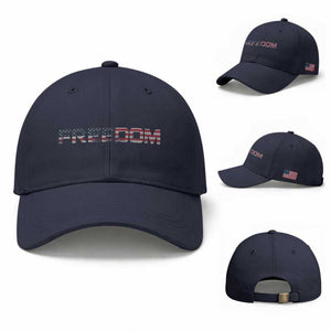 Freedom Patriotic Motivational Quote American Flag Baseball Cap TS11 Baseball Cap Universal Fit Navy Print Your Wear