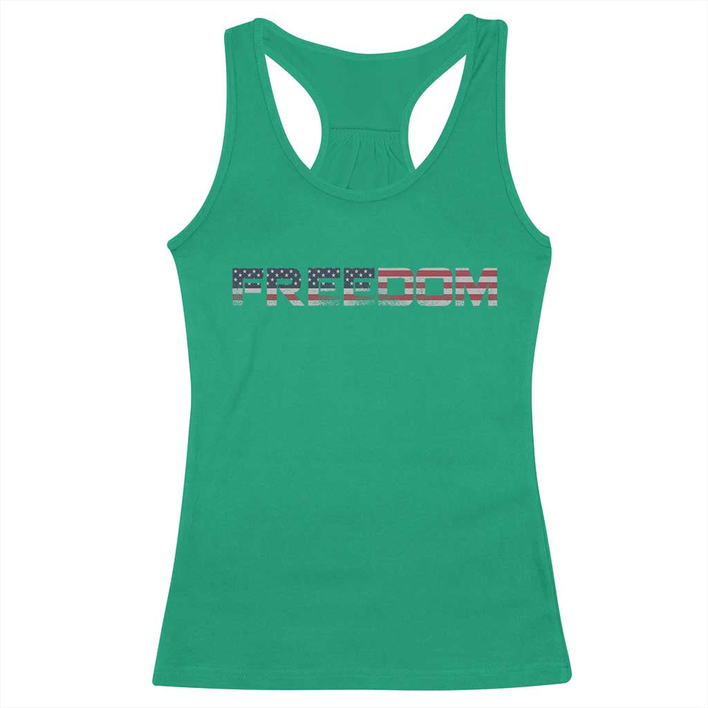 Freedom Patriotic Motivational Quote American Flag Racerback Tank Top TS11 Irish Green Print Your Wear