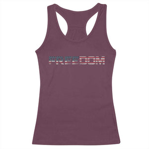 Freedom Patriotic Motivational Quote American Flag Racerback Tank Top TS11 Maroon Print Your Wear